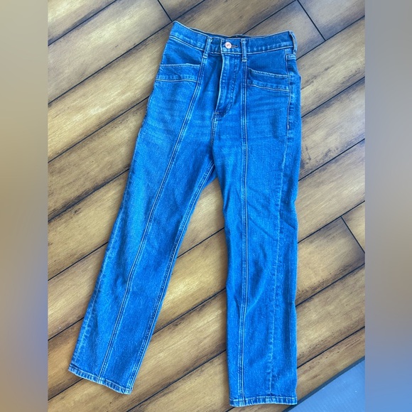 Express Front seam Straight leg jeans. High waist, mom jean. - Picture 2 of 5